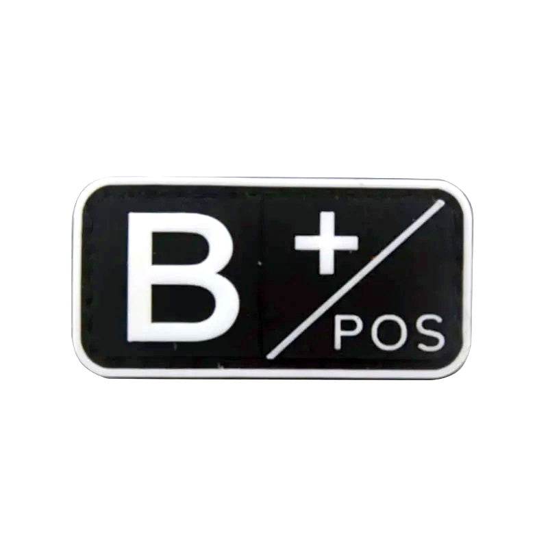 3D PVC Blood Type Hook and Loop Patches - Military-Outdoors.com