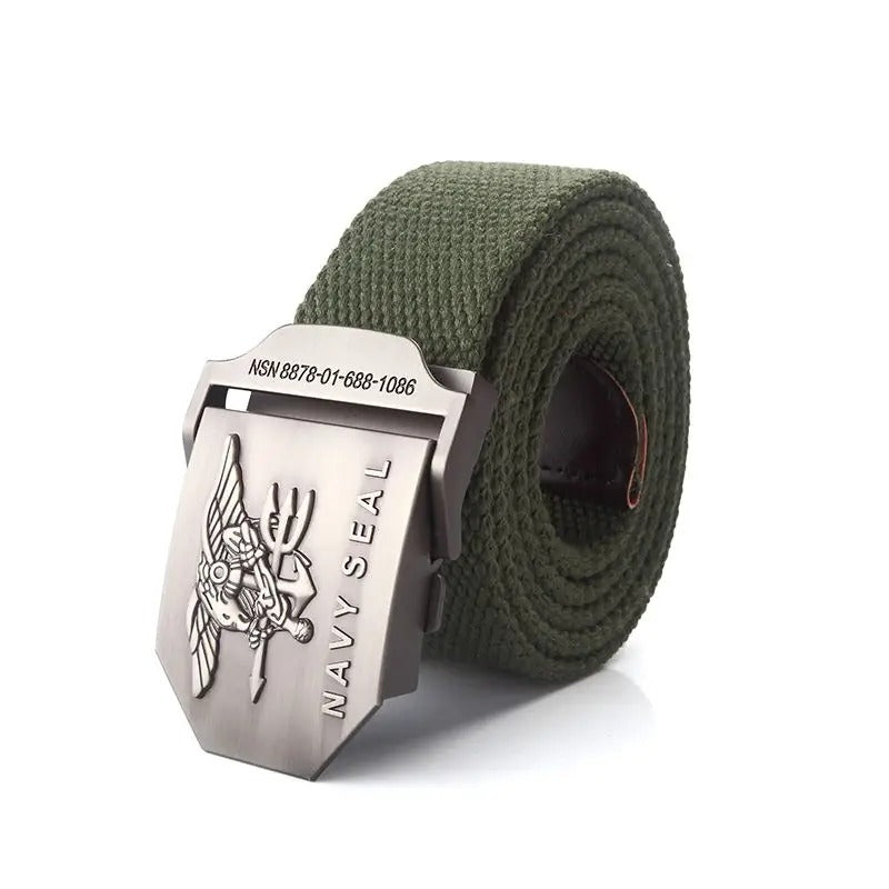 NAVY SEAL-Style Canvas Web Belt with Metal Buckle