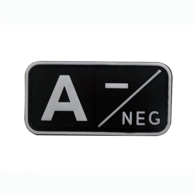 3D PVC Blood Type Hook and Loop Patches - Military-Outdoors.com