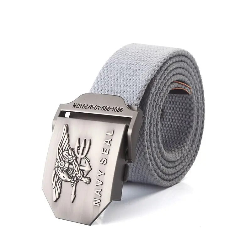NAVY SEAL-Style Canvas Web Belt with Metal Buckle