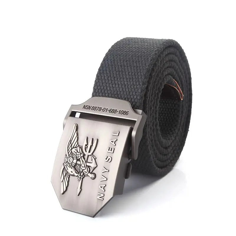 NAVY SEAL-Style Canvas Web Belt with Metal Buckle