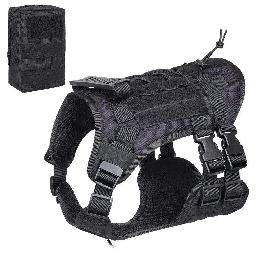 Black Military-Outdoors Tactical Dog Harness Vest for Dogs Military-Outdoors.com