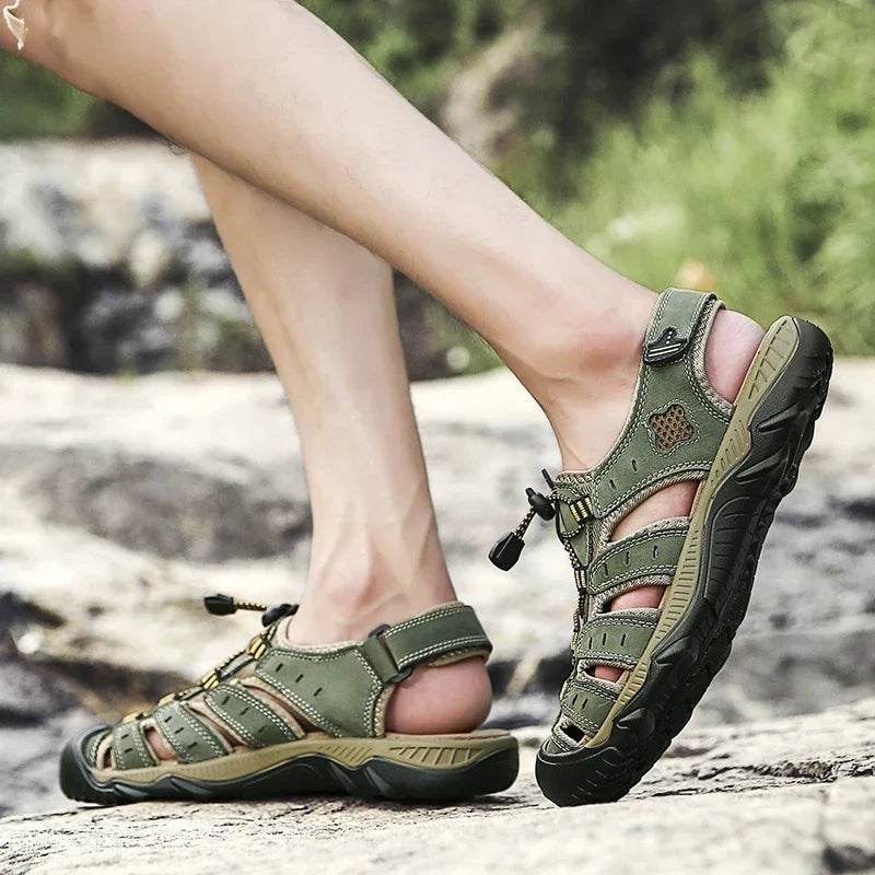 Military-Outdoors Big Size Leather Sandals - Military-Outdoors.com