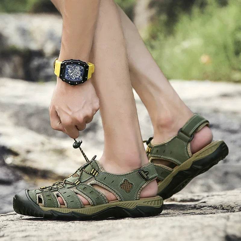 Military-Outdoors Big Size Leather Sandals - Military-Outdoors.com