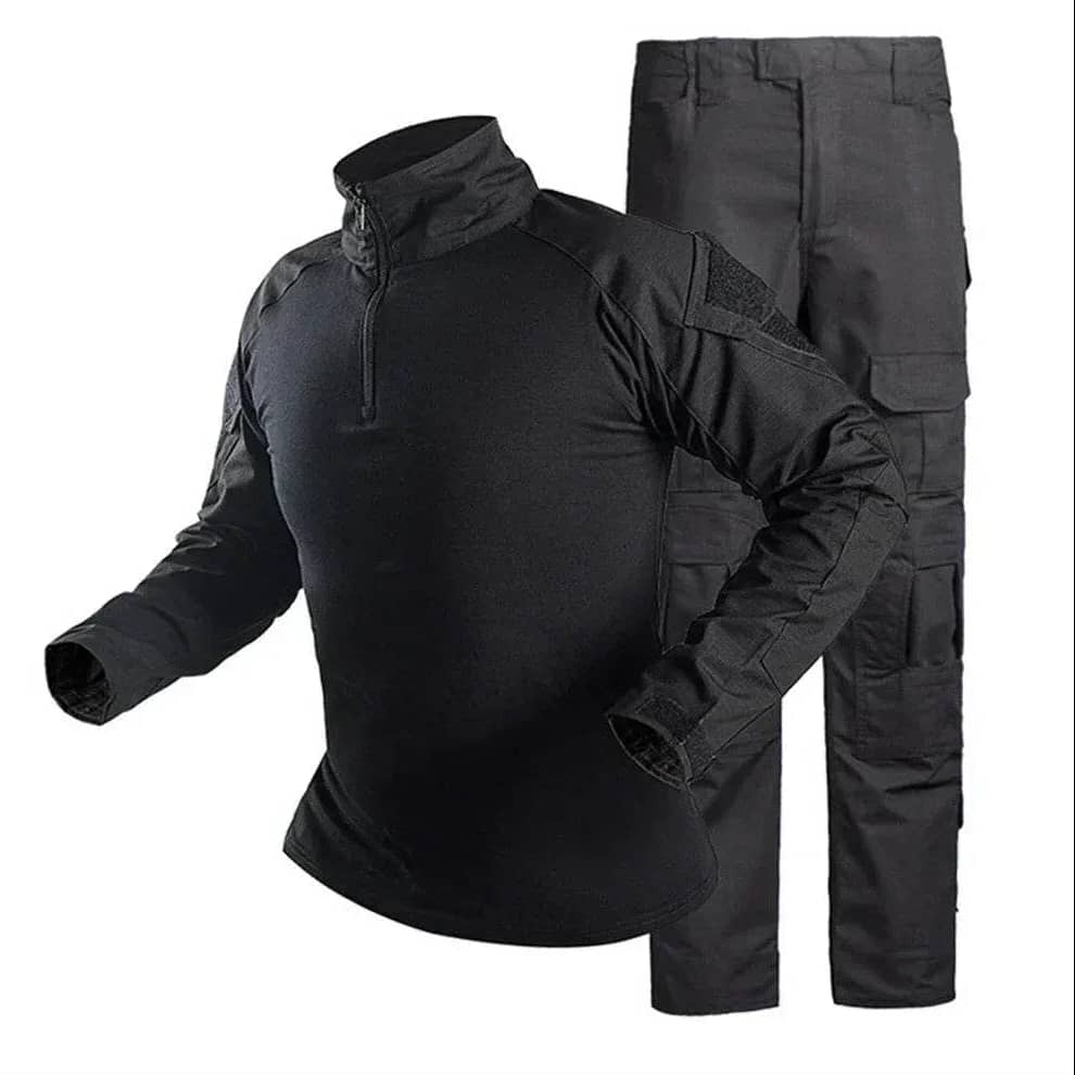Black outdoor camouflage suit for tactical and outdoor activities
