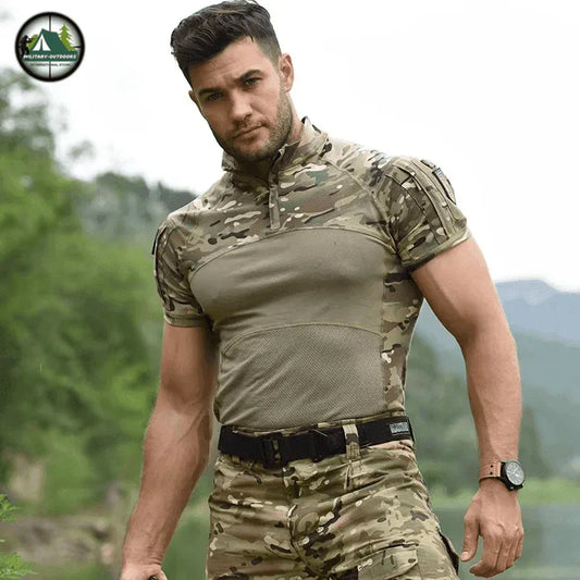 Military-Outdoors Camo Outdoor Tactical Shirt for Combat and Training