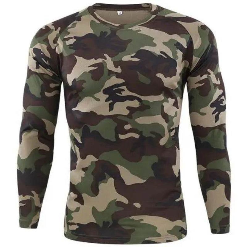 Camo quick dry t-shirt for military and outdoor activities