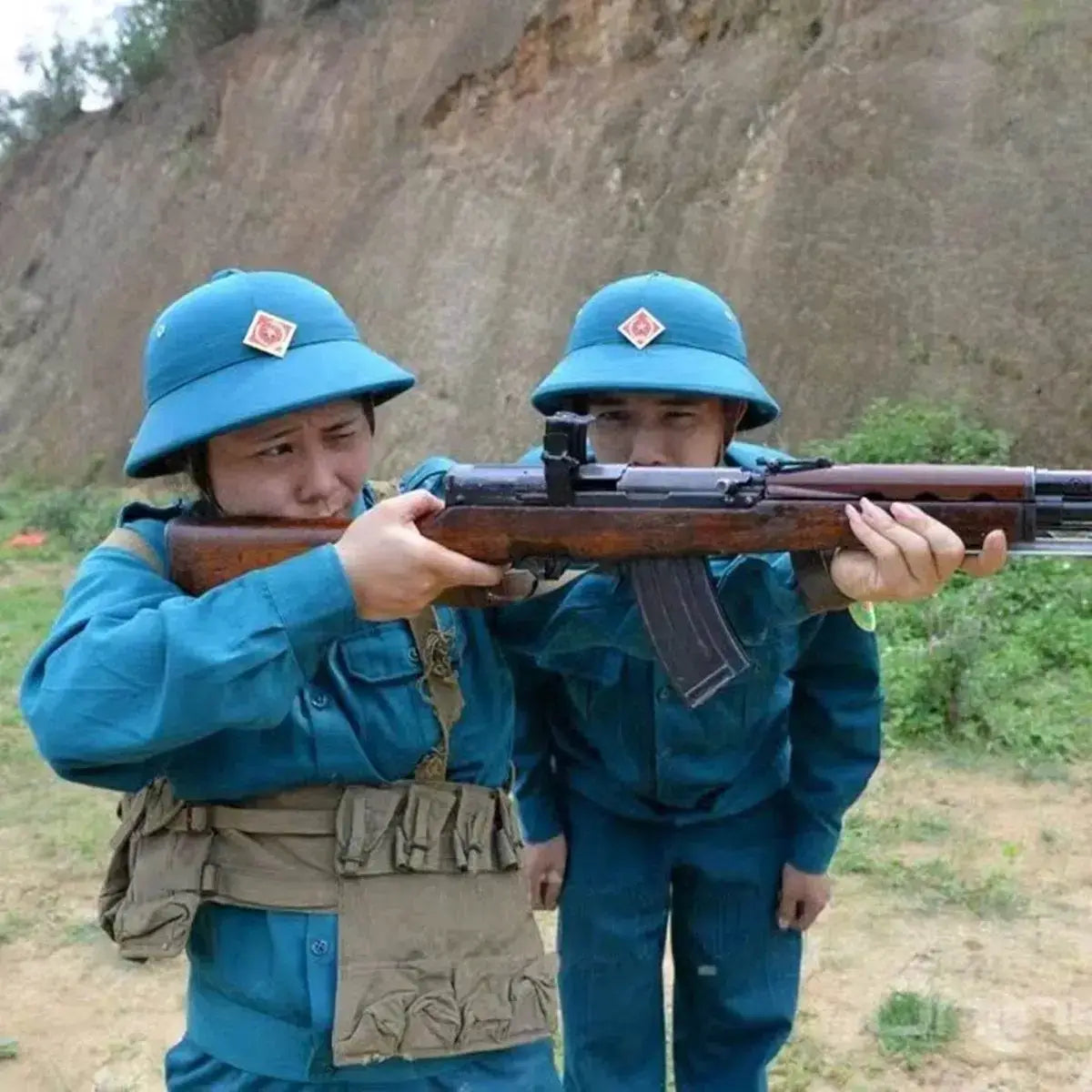 Vietnam surplus military helmet in blue for tactical use