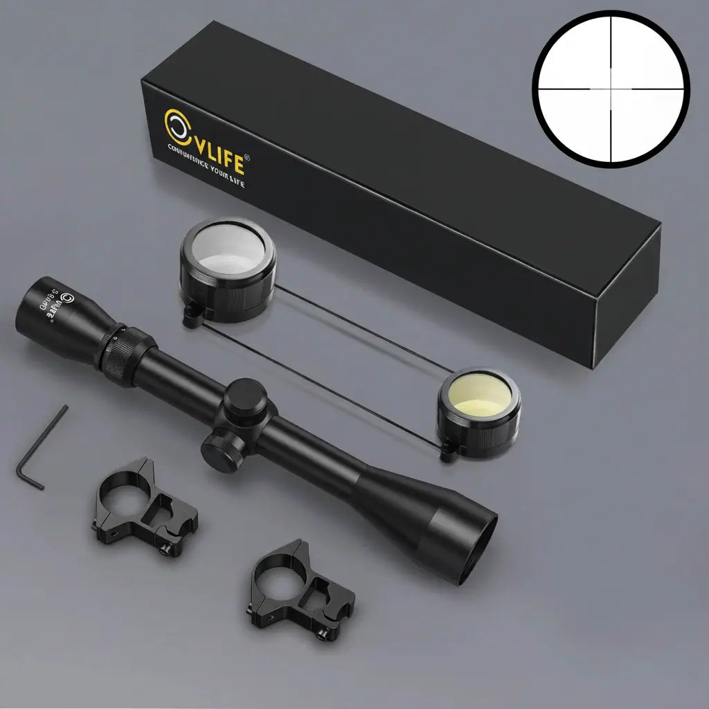 3-9x40 Tactical Rifle Scope with Mounts and Cleaning Accessories