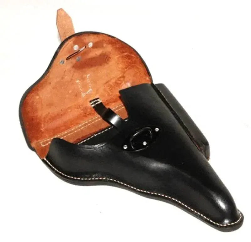 Walther P38 holster replica in black leather for firearm storage