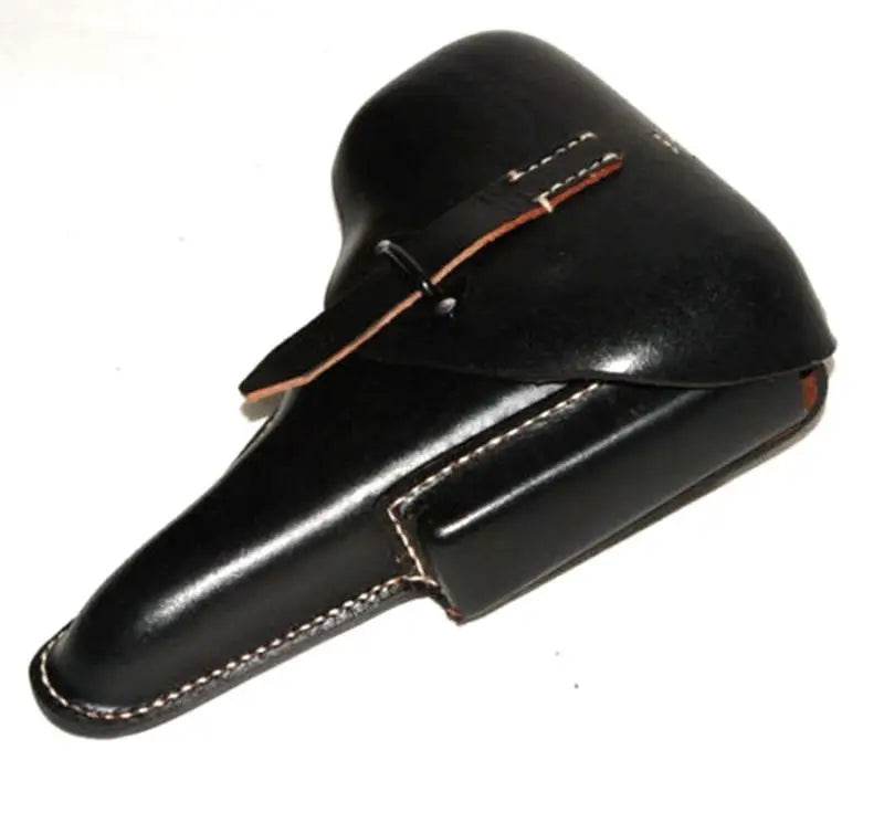 Walther P38 holster replica in black leather for secure firearm storage