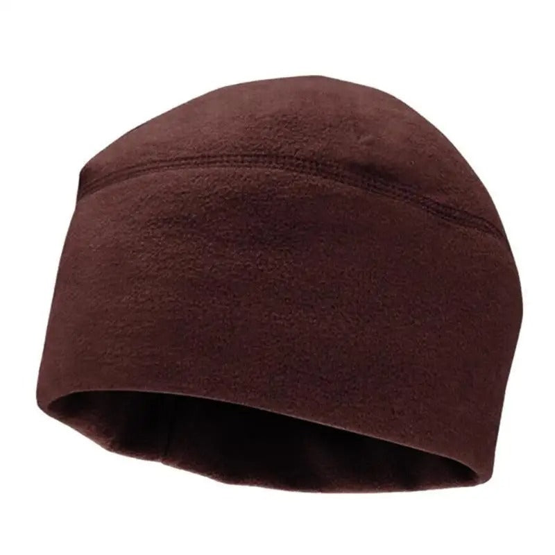 Brown outdoors warm fleece cap for maximum warmth and comfort in cold weather activities