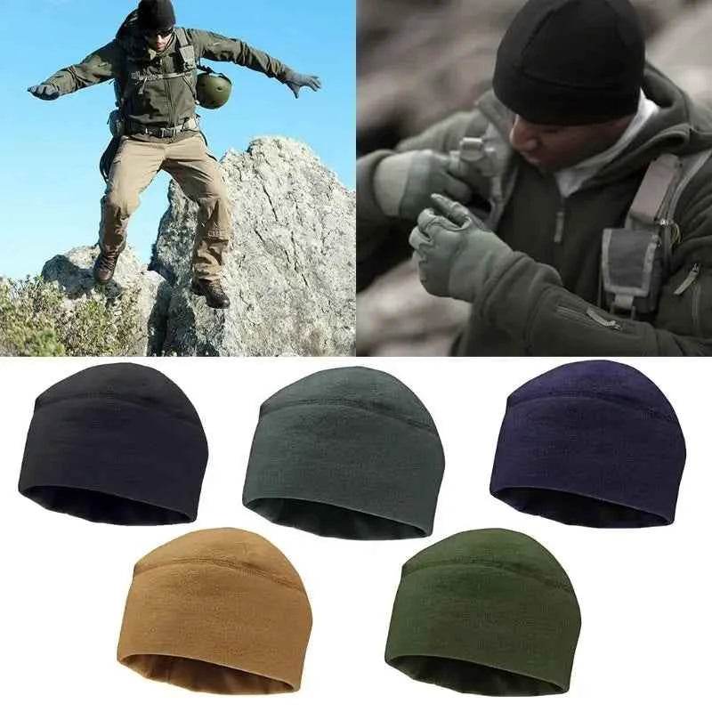 Warm fleece cap for outdoors available in various colors for optimal comfort and protection
