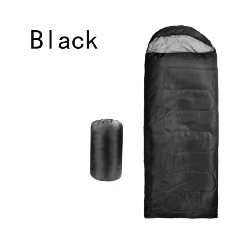 Black warm sleeping bag compact design for outdoor adventures