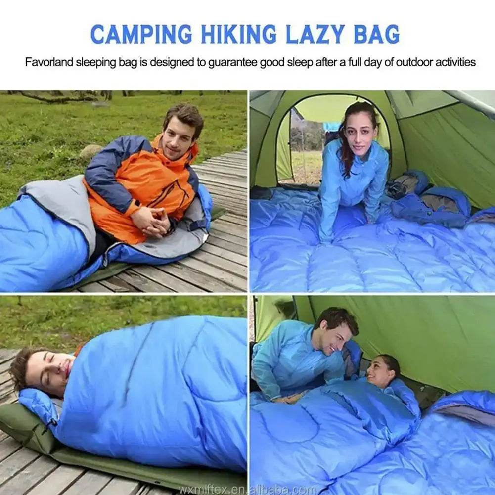 Warm sleeping bag designed for camping and hiking with a cozy fit for outdoor comfort