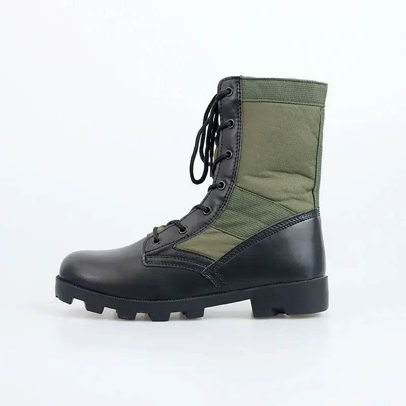 Military-Outdoors Tactical Boots in Black and Green, water-resistant outdoor boots