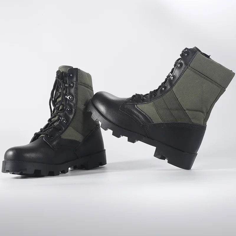Military-Outdoors Tactical Boots in Olive Green with water-resistant outdoor boots feature