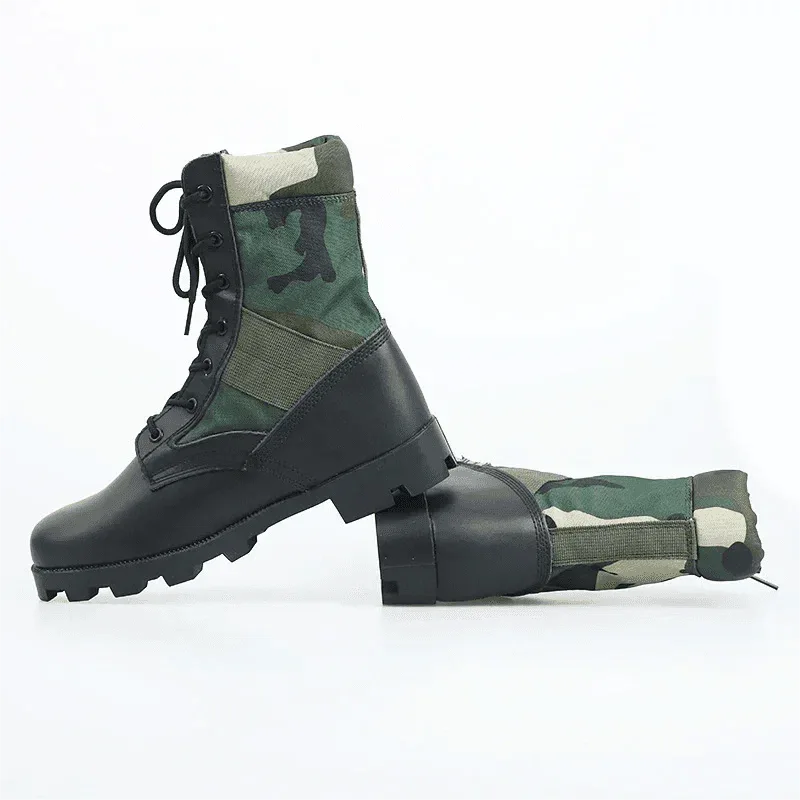 Military-Outdoors Camo Tactical Boots for rugged, water-resistant outdoor boots