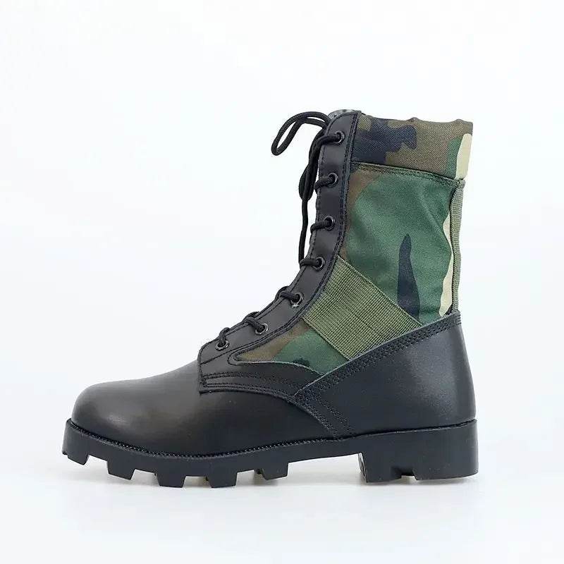 Military-Outdoors Camouflage Tactical Boots, water-resistant outdoor boots for rugged conditions
