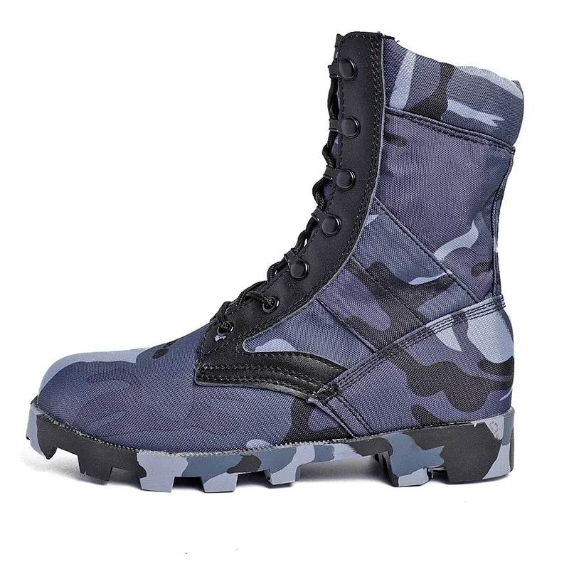 Military-Outdoors Camouflage Tactical Boots, water-resistant outdoor boots for rugged use