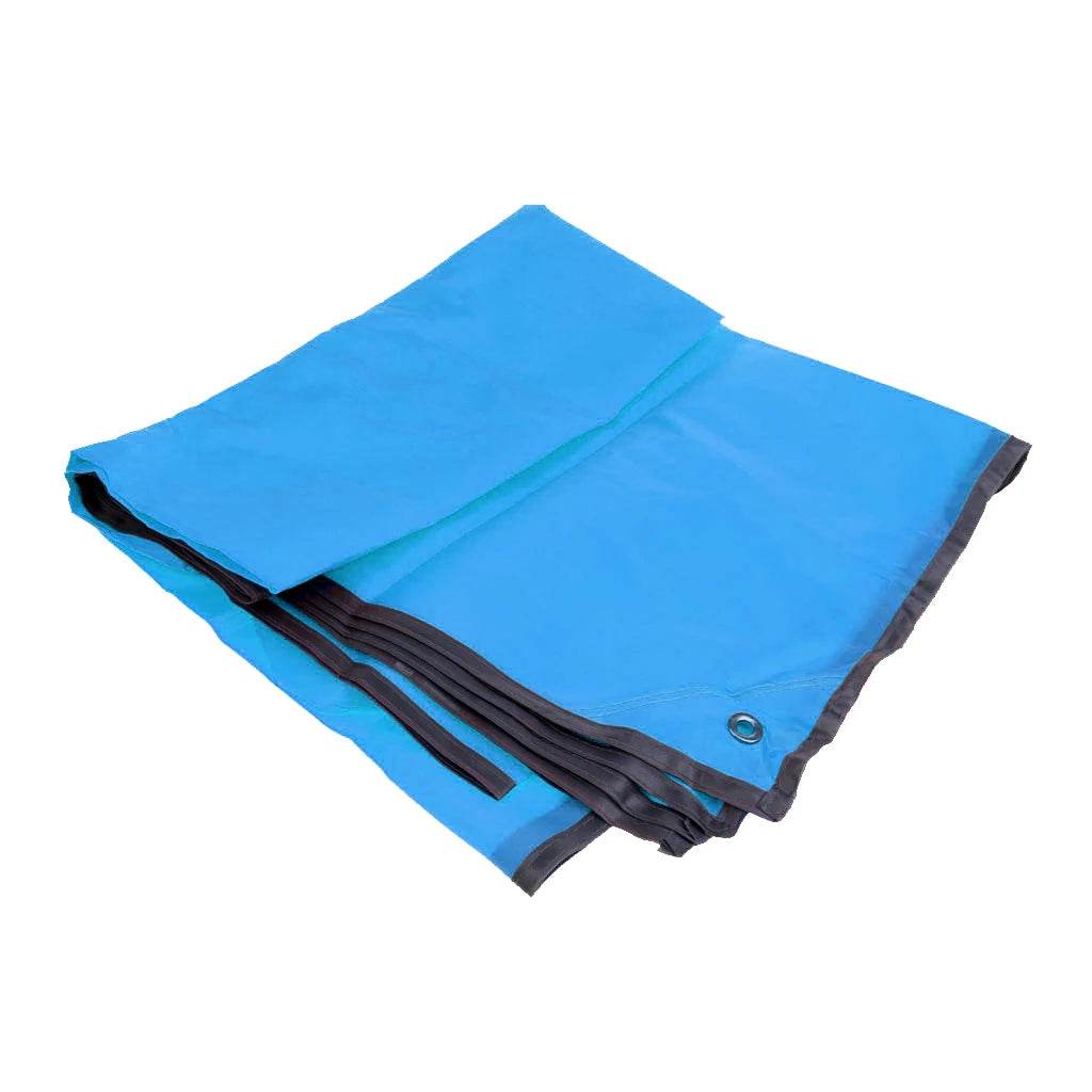 Blue tent ground sheet for added waterproof protection and durability