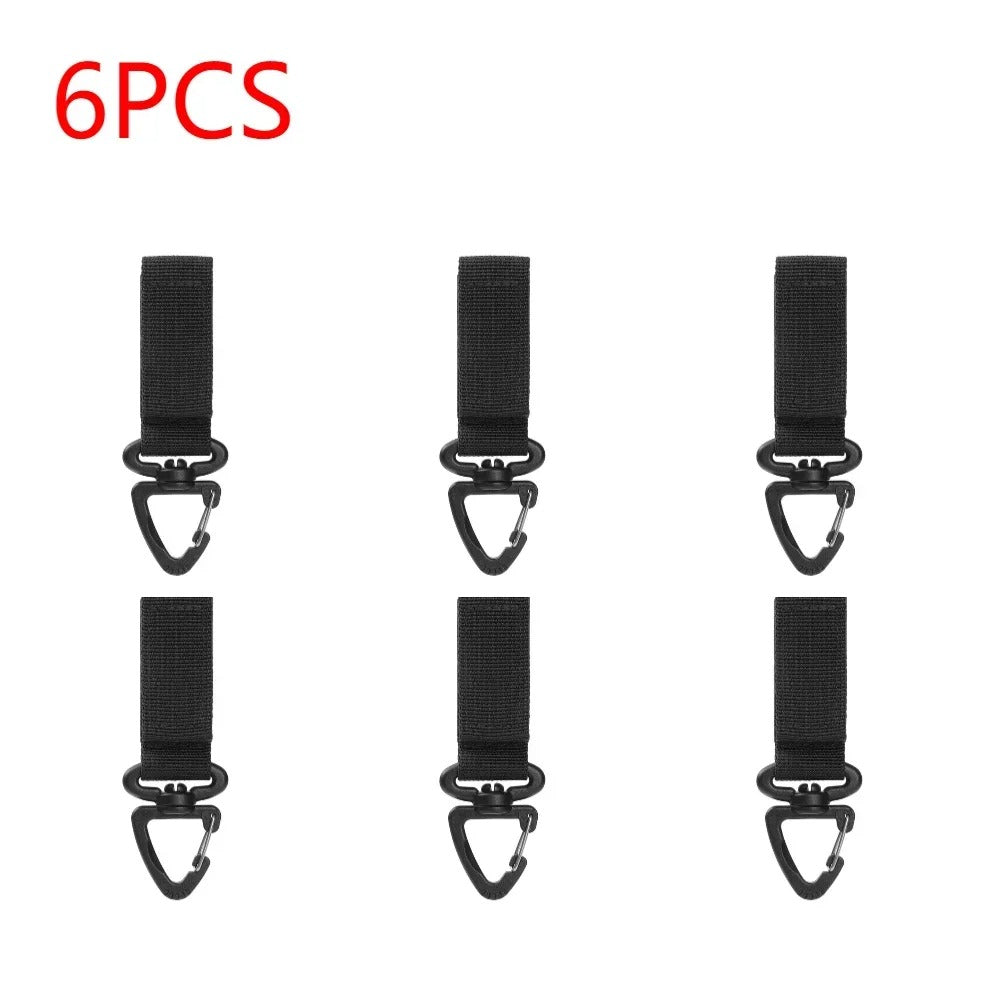 Set of 6 black webbing buckles quick release for secure strap attachments