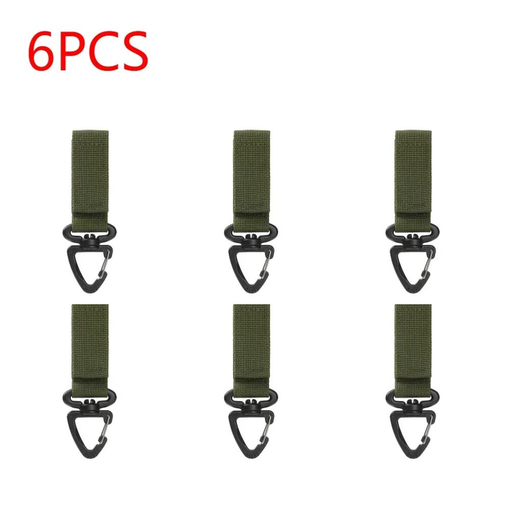 6PCS Olive Green Webbing Buckle with Durable Clip for Secure Attachment