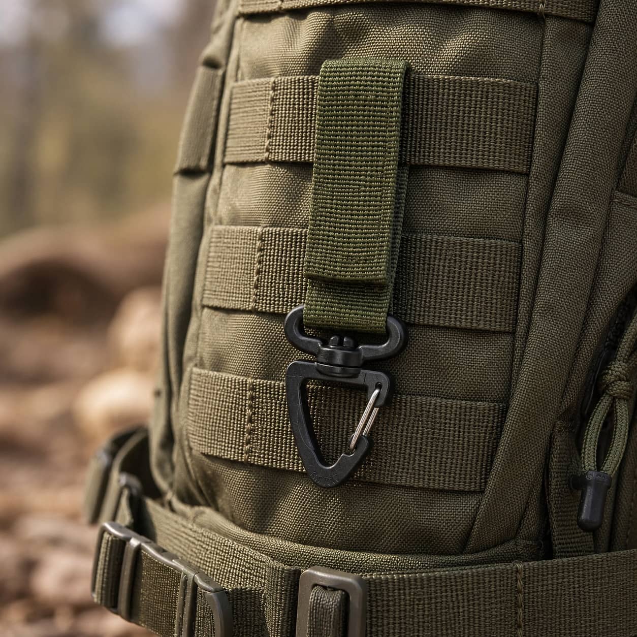 Olive Green Webbing Buckle for Military Gear Attachments