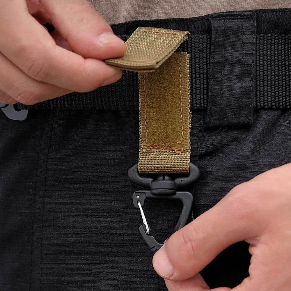 Military webbing buckle in tan color for adjustable straps