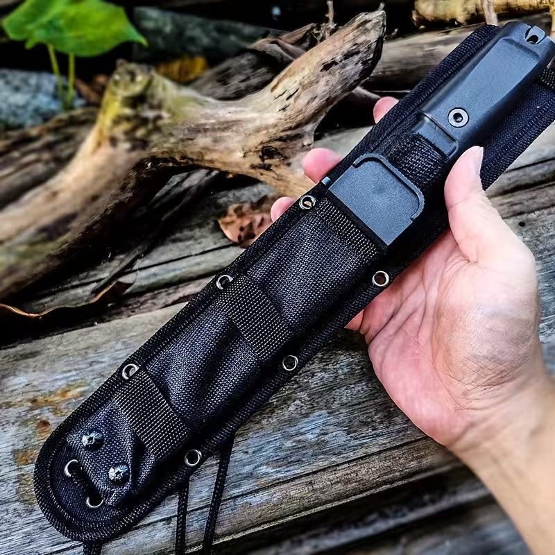 Wilderness survival multi-purpose knife with durable sheath designed for outdoor adventures