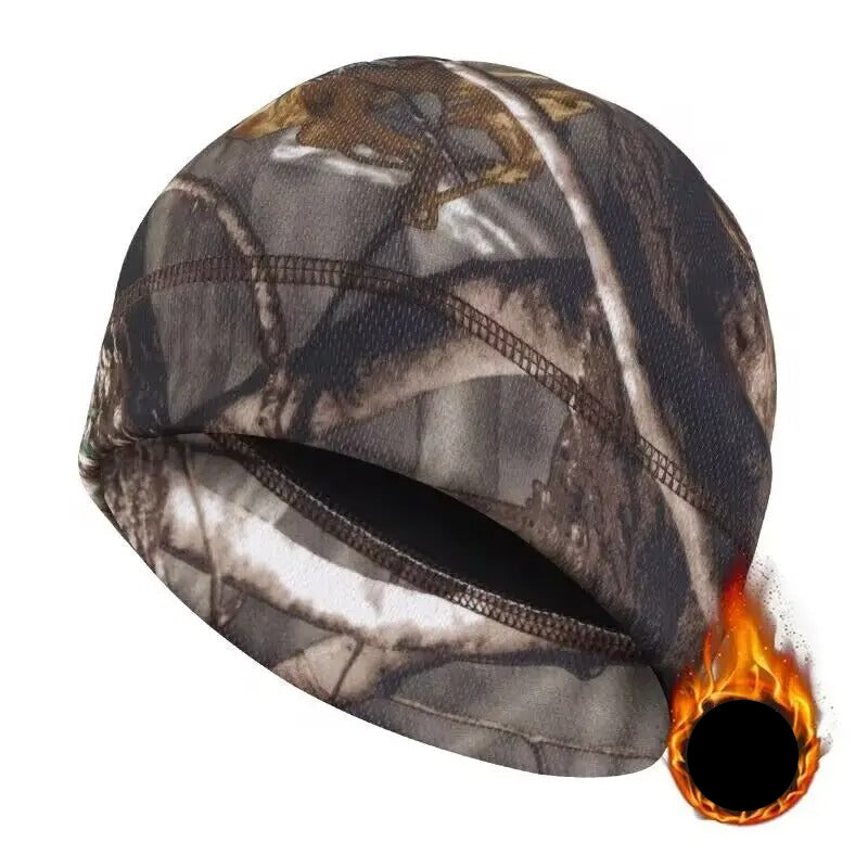 Camo windproof fleece winter cap designed for outdoor activities in cold weather