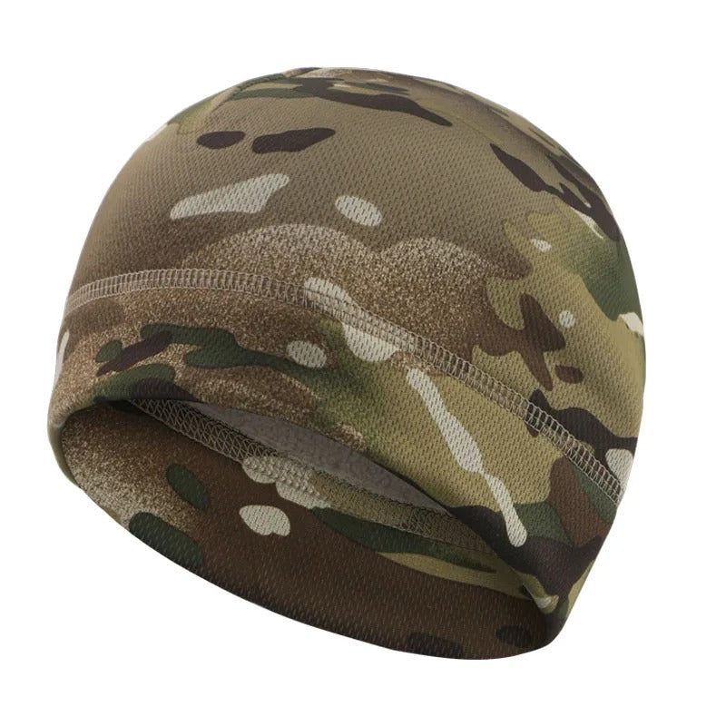 Camouflage windproof fleece winter cap designed for outdoor activities and cold weather protection