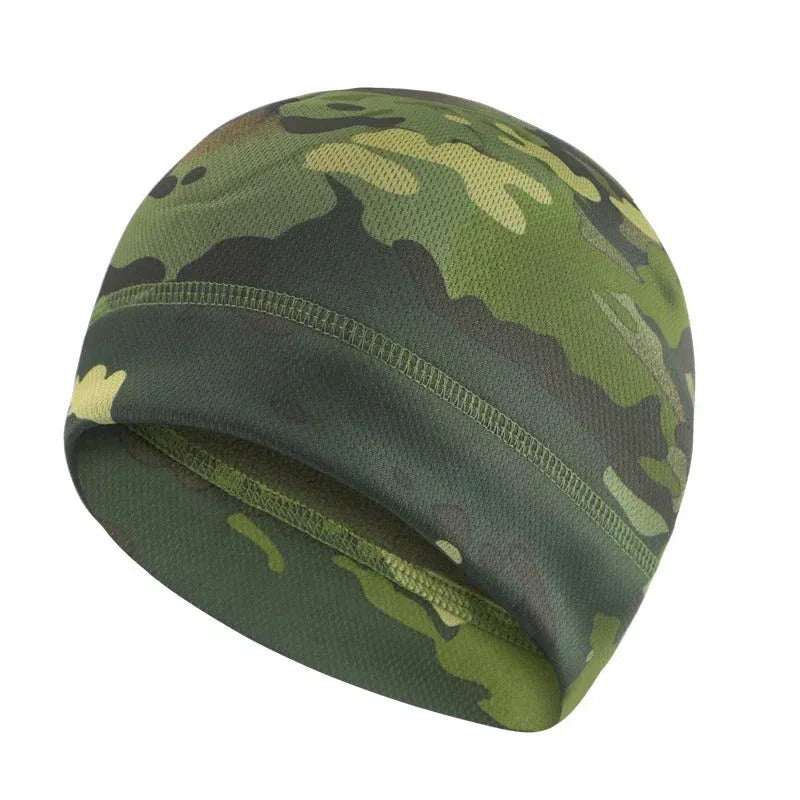 Camouflage windproof fleece winter cap designed for warmth and comfort in cold weather