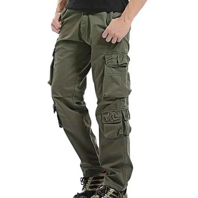Olive Green Winter Cargo Fleece Pants for Outdoor Activities and Comfort