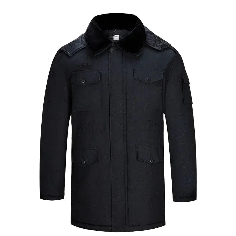 Black Military Outdoor Winter Outdoor Coat for extreme weather protection