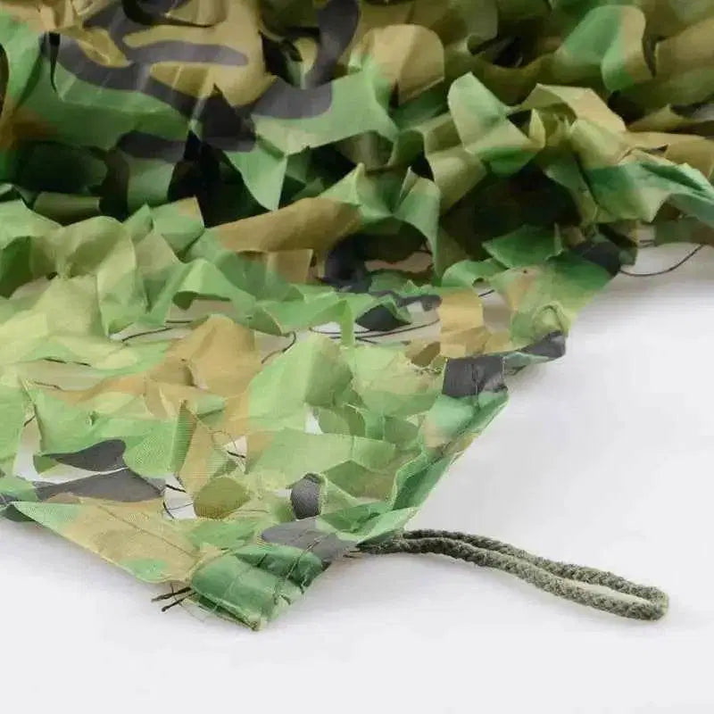 Woodland camouflage netting for outdoor use, perfect for hunting and tactical situations