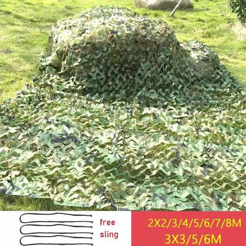 Woodland camouflage netting available in various sizes for outdoor concealment and camouflage needs