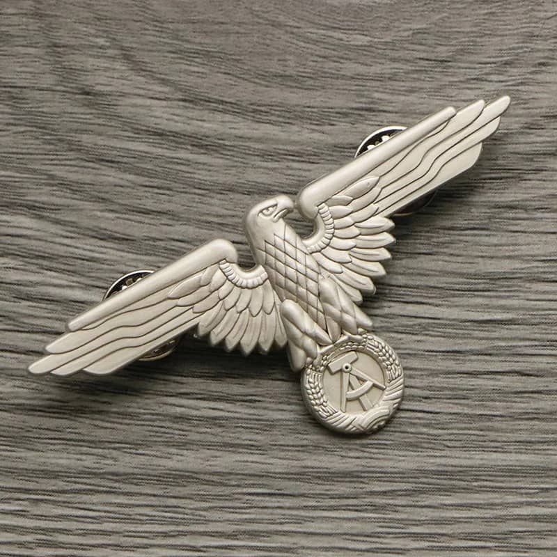 Silver WW2 eagle badge for military uniform display