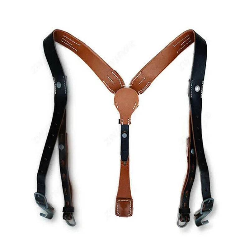 WW2 German Army Leather Y-STRAP Suspenders - Military-Outdoors.com