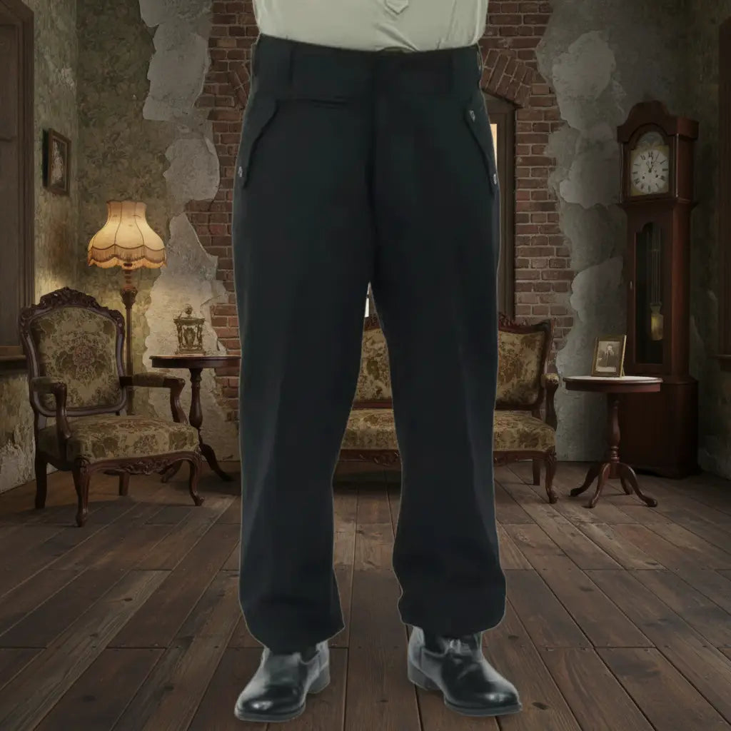 WW2 Panzer Uniform Black Trousers for Historical Reenactments