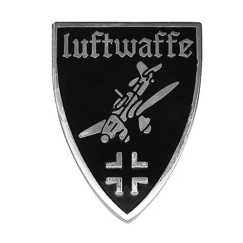 WWII German Air Force badge in black and silver, perfect for military collectors