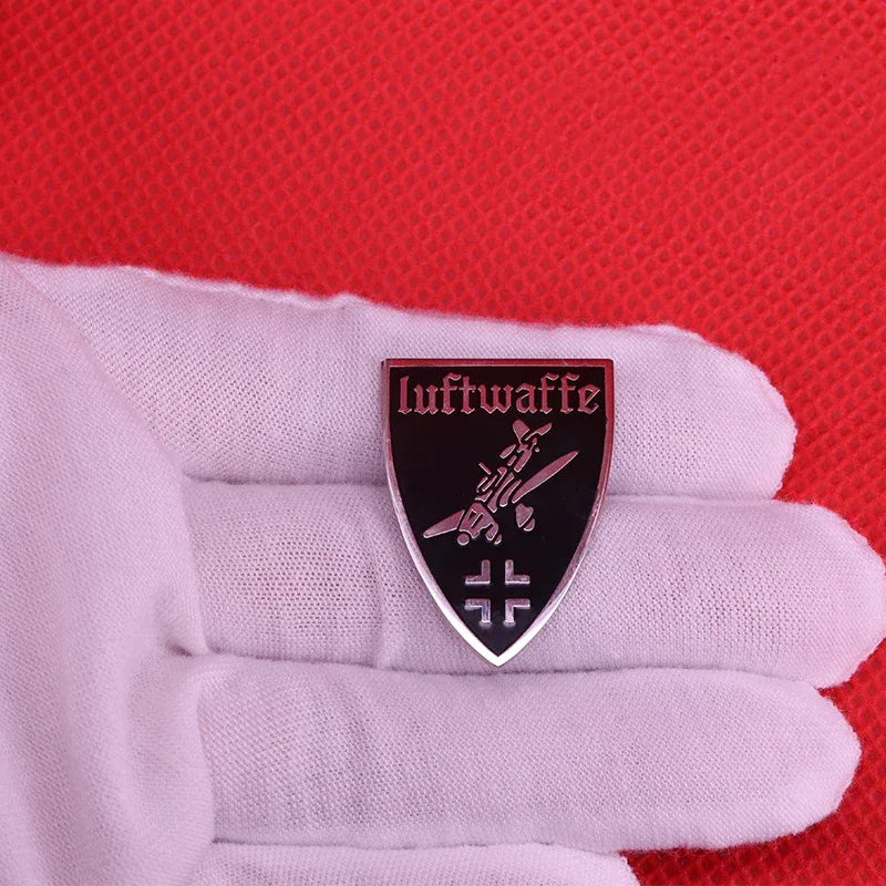 WWII German Air Force badge with Luftwaffe design on a silver background