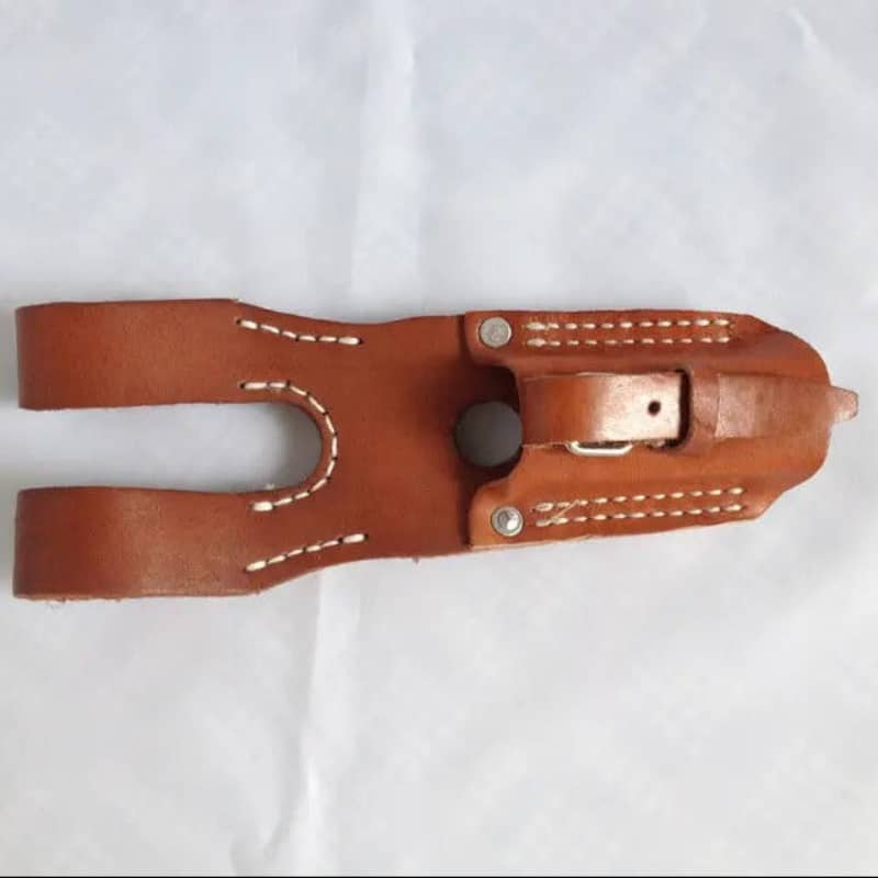 Brown WWII Japanese bayonet frog for secure knife carrying