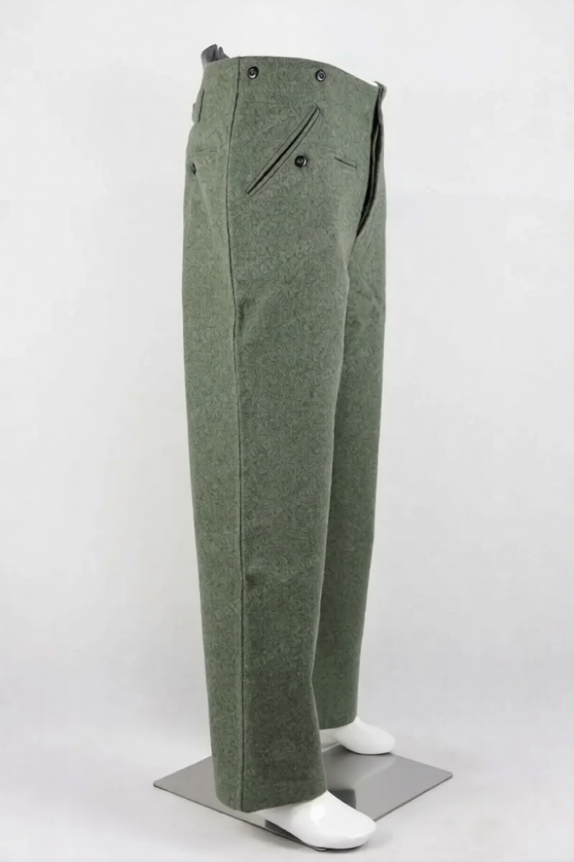WWII M36 German Uniform Trousers in Olive Green for Historical Reenactments