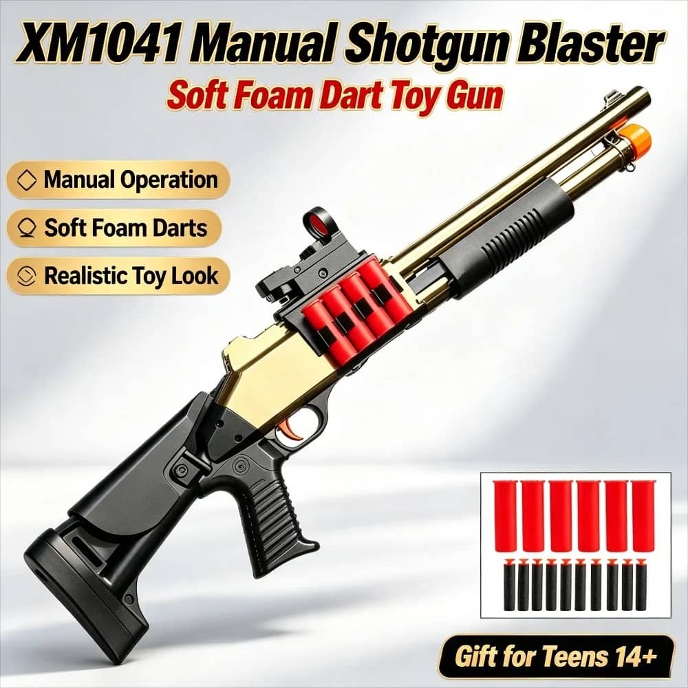 XM1041 Manual Shell Ejecting Shotgun Toy with Foam Darts for Realistic Play