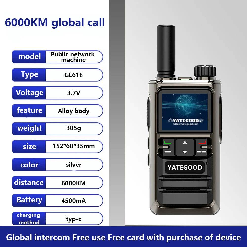 YATEGOOD G618 GPS 6000KM Global PTT Walkie Talkie - Military-Outdoors.com